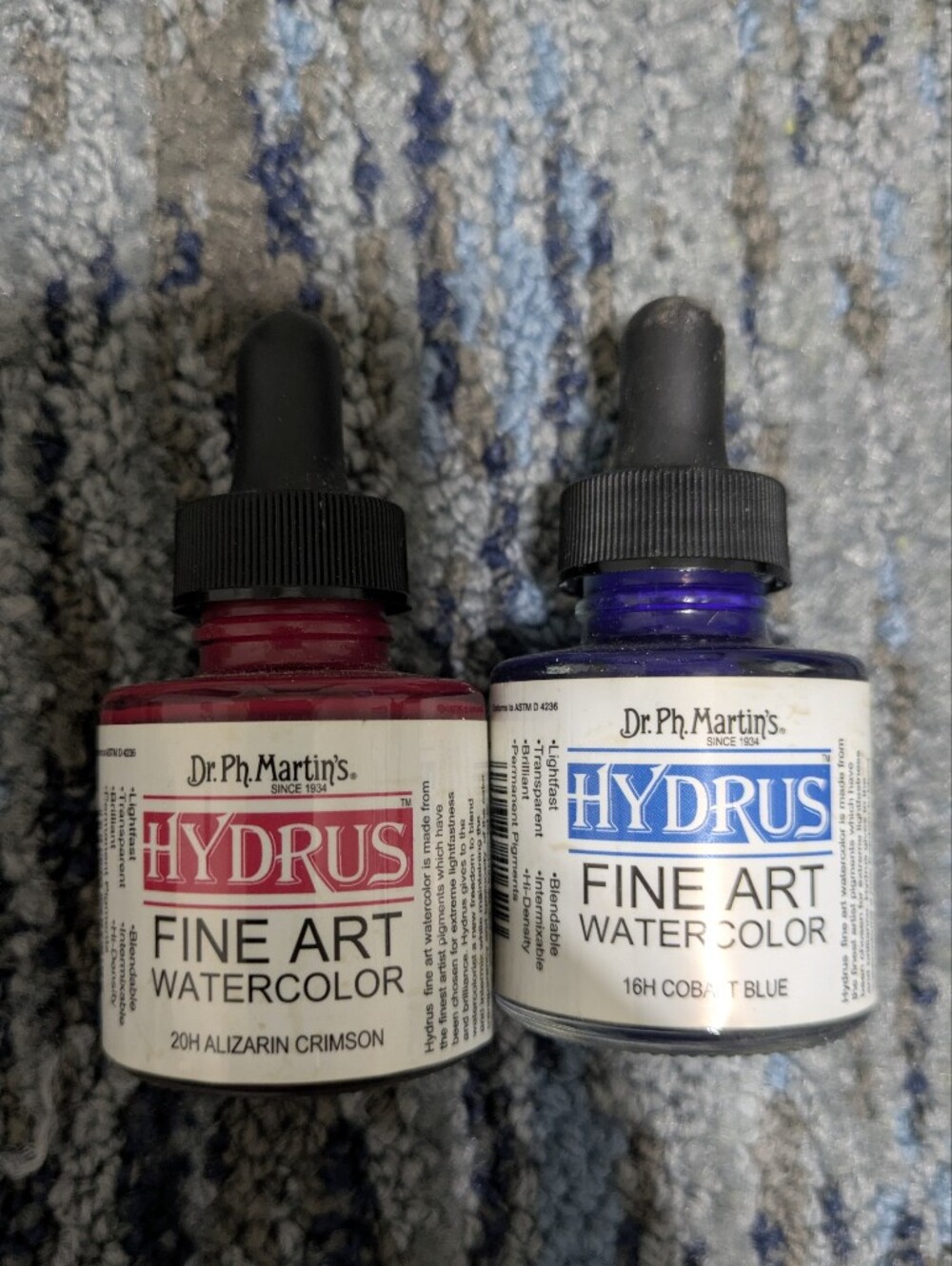 Dr. Ph. Martin's Hydrus Fine Art Watercolor Red & Blue Bundle